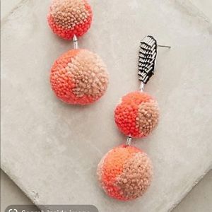 Mignonne Gavigan orange and pink Pom Pom earrings